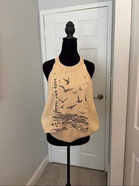 Pilcro Ribbed Knit Tank in Beige